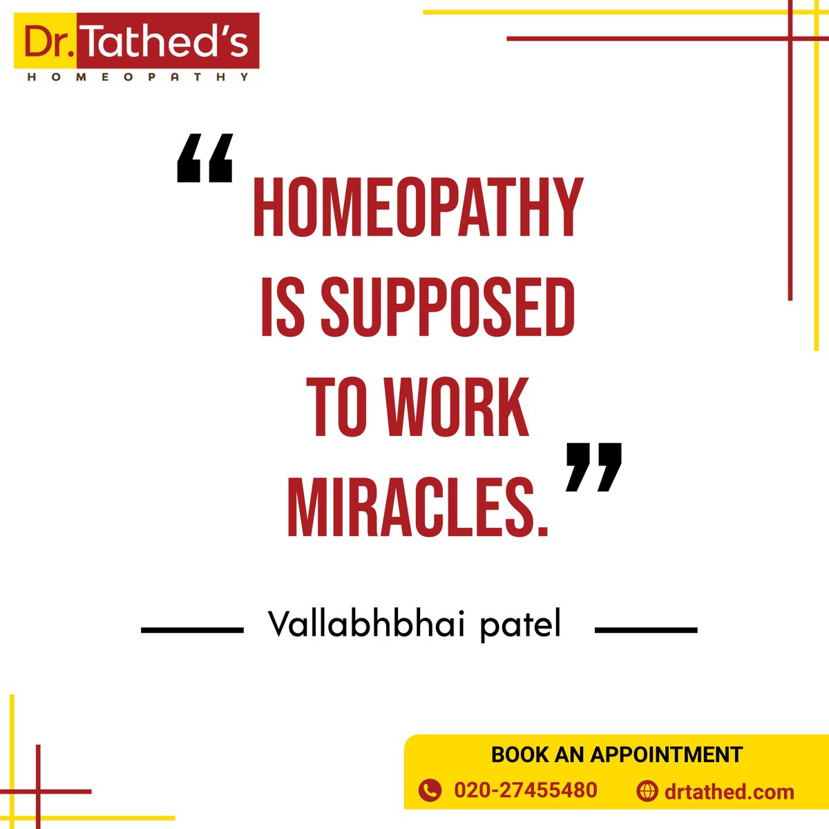 Homeopathy is supposed to work miracles
- Vallabhbhai Patel

#homeopathy #homeopathicmedicine #homeopathic #health #medicine #homeopath #doctor #wellness #naturalmedicine #pune #diabetes #yogabenefits #skinproblem #skinproblemsolution #skinallergy #asthma