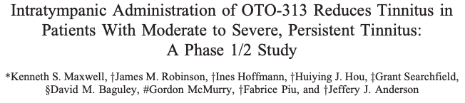 DrDavidBaguley's tweet photo. Out today: great to be involved as advisor/coauthor. The benefits for #tinnitus were modest, but clinically significant and sustained. Further trials needed: drug not yet clinically available. 
Free reprints: https://t.co/oemV0h1BYg

@hearingnihr @UoNHearSci @Otonomy https://t.co/O0DdCclvjE