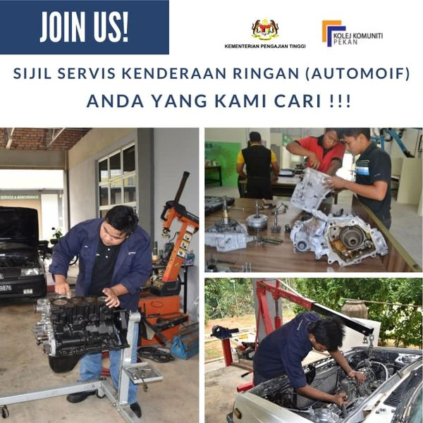 KKPekan's tweet photo. Berminat dengan bidang kemahiran TVET? Tak tahu nak sambung belajar di mana?
Jom adik-adik semua, rebut peluang belajar di Kolej Komuniti Pekan. Permohonan kemasukan pelajar bagi Sesi 1 2021/2022 masih dibuka sehingga 𝟮𝟬 𝗢𝗸𝘁𝗼𝗯𝗲𝗿 𝟮𝟬𝟮𝟭. https://t.co/xVBN993PUQ