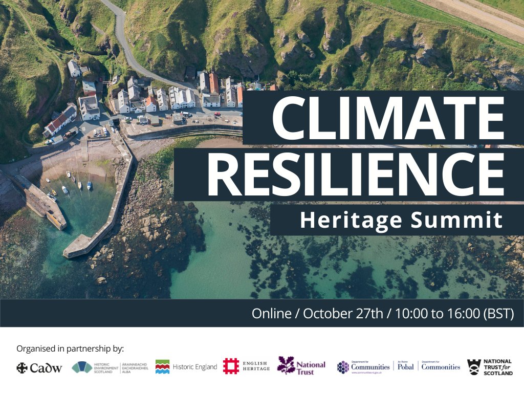 HistoricEngland's tweet photo. How can we work together to face the challenges presented by climate change to the historic environment? 

On 27 Oct, join the discussion with heritage partners including @HistEnvScot, @cadwwales, @nationaltrust, @N_T_S, &amp; @EnglishHeritage.

Register now➡️ https://t.co/a6NEzEborn https://t.co/o9o1QmTvyK