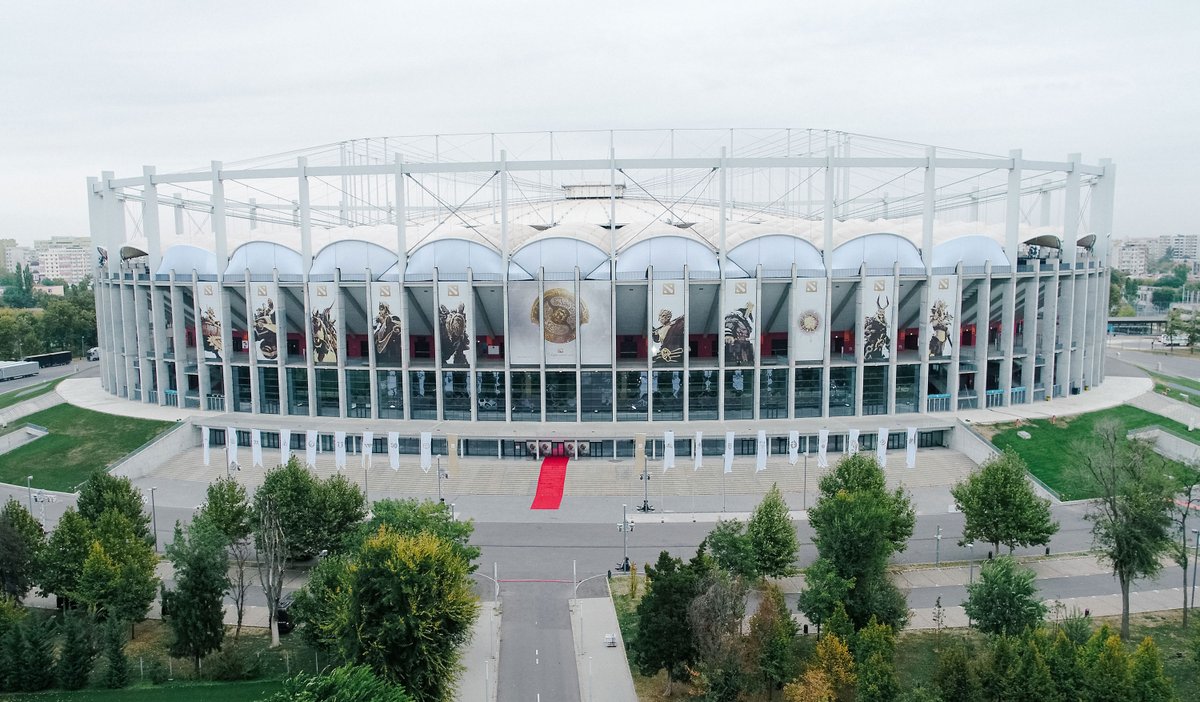 dota2ti's tweet photo. The Arena Nationala awaits ✨ In just 24 hours we'll be kicking off the first day of the Main Event of The International 2021, where our 16 final teams will battle it out for the Aegis of Champions. 

The first game begins at 10am EEST on October 12th #TI10 https://t.co/MGzov4yiSn