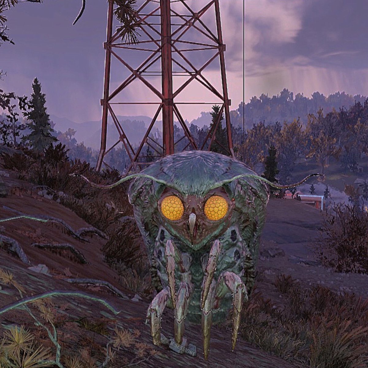 jamsessions_'s tweet photo. Mothman Looking For A Reliable Cell Tower- 
Hopefully That One Is Not Verizon !!
And If It Is, Good Thing He’s In The Wasteland, Because He Won’t Be Reaching Anybody Anyway. 
. . .
#MothmanMonday 
#mothman #pathtoenlightenment #fallout 
#fallout76 #fallout76photomode #Verizon https://t.co/QqKOo1u5ok