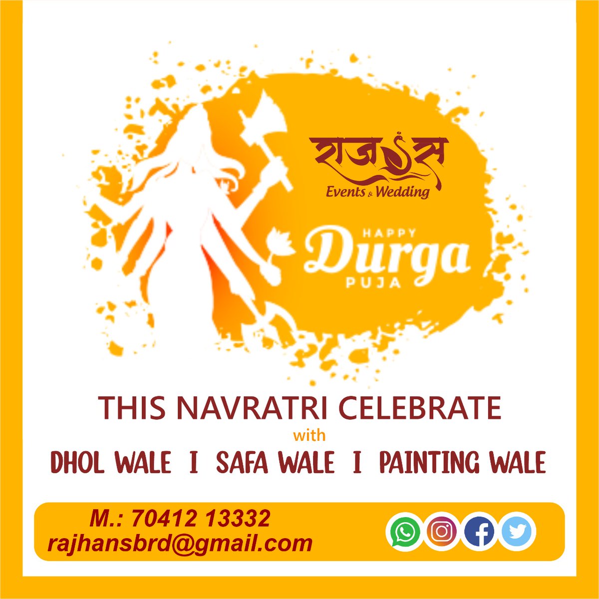 EventRajhans's tweet photo. Durga Pooja with
@EventRajhans https://t.co/mwZbCBgtBh