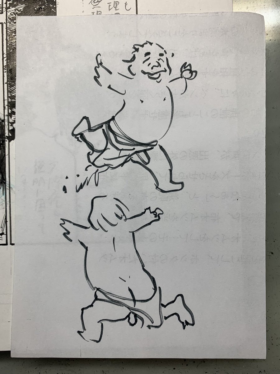落書きしました。パンツでプールに入った絵。 