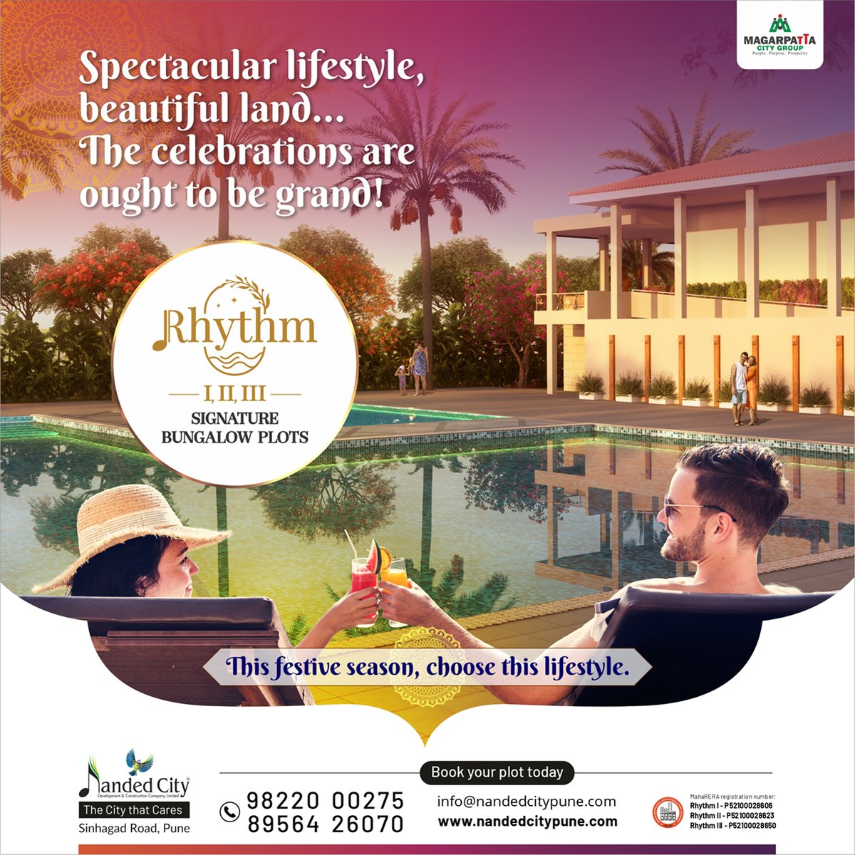 NandedCity_Pune's tweet photo. It's the place where happiness wants to build its own home. Come visit Rhythm Signature Bungalow Plots in Nanded City and buy your own plot within Pune City limits that guarantees you an experience of a lifetime.
#NandedCityPune #bungalowplot #FestiveSeason #Pune #Celebration https://t.co/6thqZA7T8O