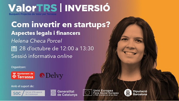 trsinnovacio's tweet photo. 💡Vols preparar una ronda d'inversió per a la teva startup?
👉@ChecaHelena de @Delvy_Asesores, t'hi explica els aspectes clau:
📊Valoració, préstecs convertibles, pacte de socis, etc.
📅 Webinar 28/10 de 12 a 13:30h
🔗Inscriu-t’hi: https://t.co/HNGEI5aMpH
@ajterrassa @Trsempresa https://t.co/W1FEPrh6W5