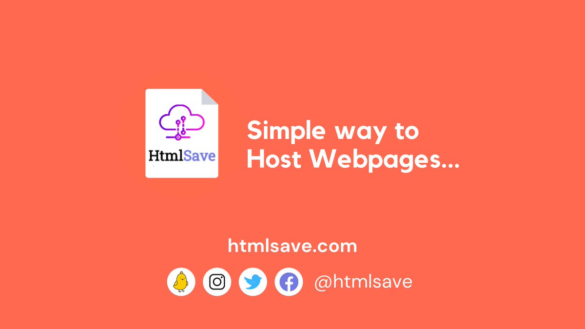 HtmlSave's tweet image. Simple way to host webpages online... htmlsave.com