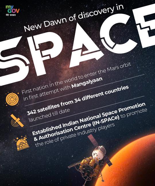 For 130 crore India's, the space sector means better mapping, imaging &amp; connectivity. For entrepreneurs,  it means ease of shipment &amp; delivery. For farmers, it means better forecast, protection of ecology: PM <a href="/narendramodi/">Narendra Modi</a>