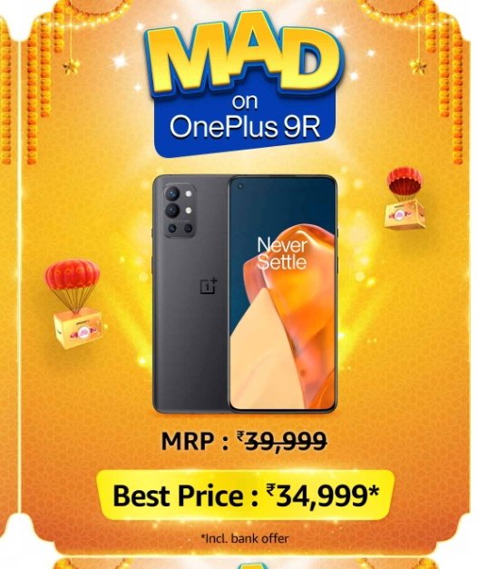Sheetal155's tweet image. 👉OnePlus 9R
#MADonMobiles 
#AmazonMADDealsOnMobiles
@amazonIN 
@91mobiles