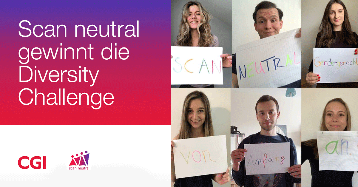 Im Juni haben sechs Kolleg*innen an der Diversity Challenge teilgenommen. Herausgekommen ist unsere Lösung Scan neutral. Diese wurde letzte Woche von der Charta der Vielfalt mit dem ersten Platz ausgezeichnet cgi.com/de/de/news/cor…