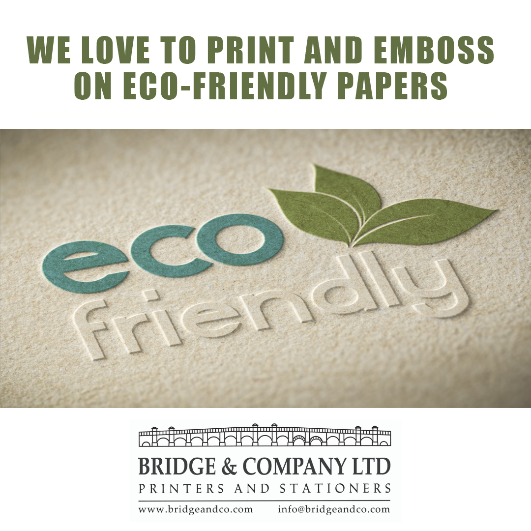 BridgePrint's tweet photo. As a print company, we are very aware of the importance of sustainable print.
All our papers range from FSC Certified forestry (3 trees planted for every tree felled)
to fully recycled papers and cards.
Contact us for a price for your next print project
info@bridgeandco.com https://t.co/gjXQc6AeCa