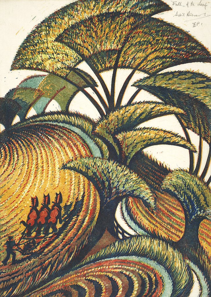 ArtGuideAlex's tweet photo. Fall of the Leaf 1934 #SybilAndrews https://t.co/ArNBNHYNuH