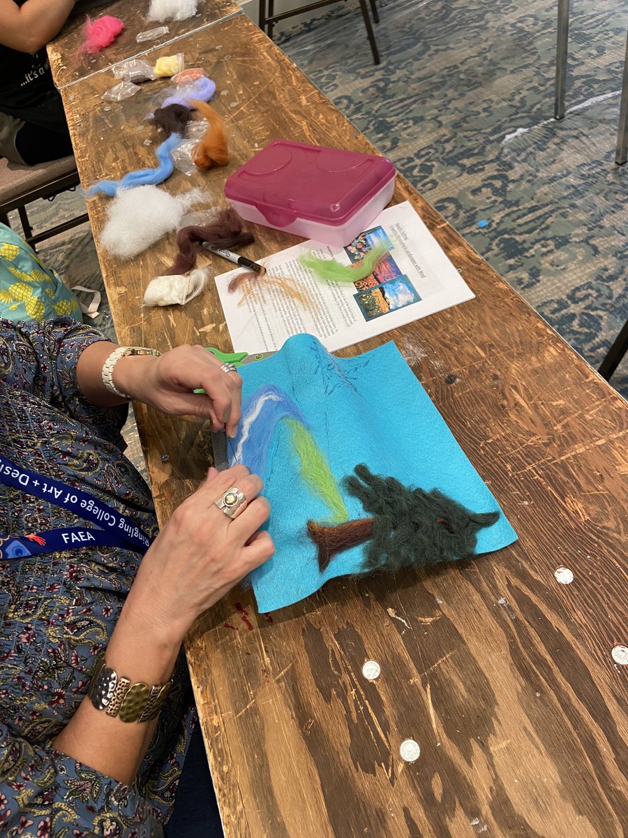 BCPSFineArts's tweet photo. Meditative needle felting workshop presented by phenomenal BCPS art educators Mrs. Lieberman &amp; Mrs. Bandoni 🎨🖌 @FloridaArtEd Conference 2021 @browardschools @danielgohl @drnmancini @suptvcartwright @BCPSAppLearn @principalvoices @EagleEyeMSD https://t.co/jauqgOo1LZ