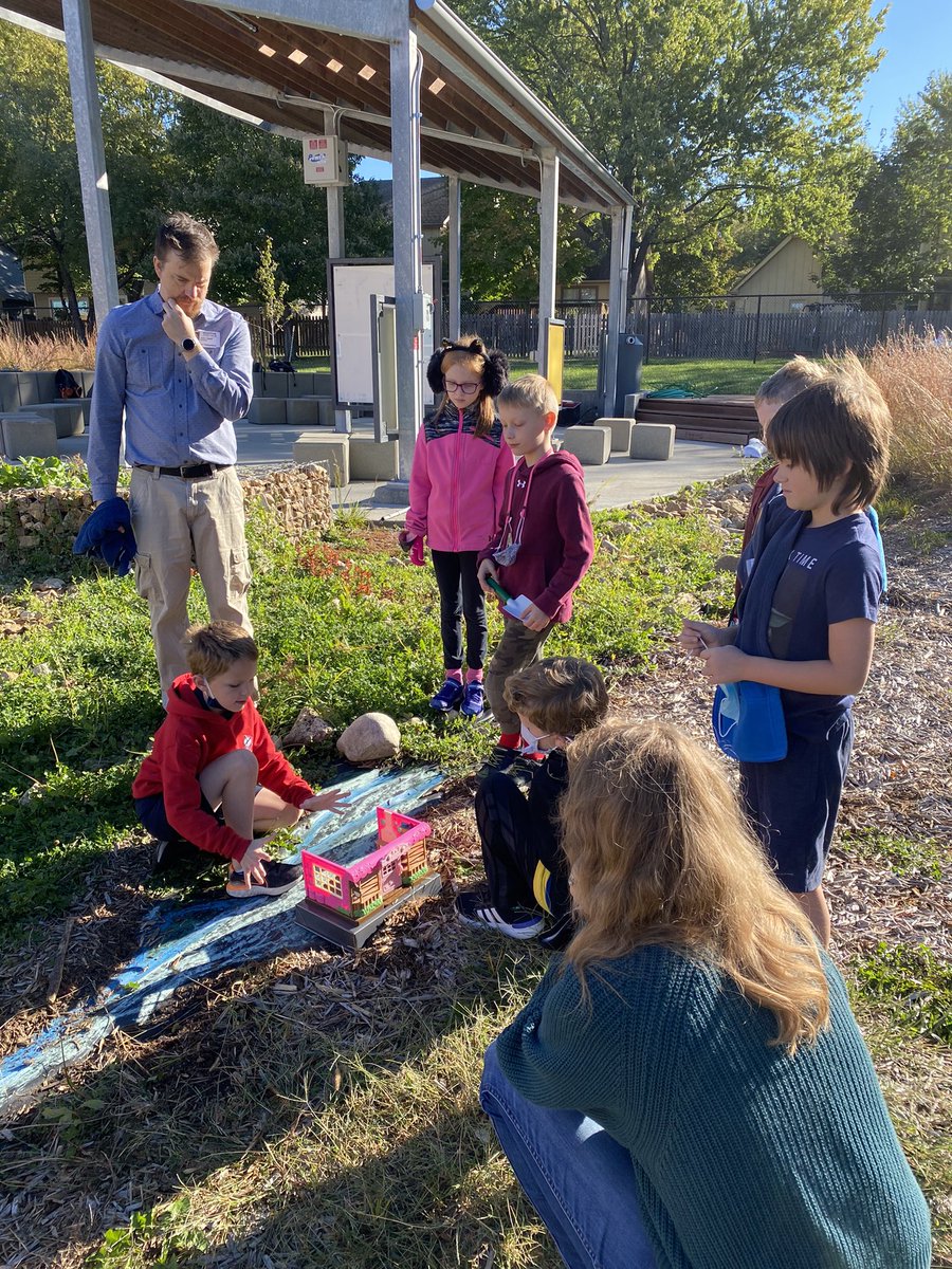 We had an amazing morning simulating flood control with a civil engineer (father of one of our students). The <a href="/HollisandMiller/">Hollis + Miller Architects</a> Learnscape was a perfect place to run some tests, and see real life applications from our <a href="/LEGO_Education/">LEGO Education</a> WeDo kits in action! @SunflowerSMSD