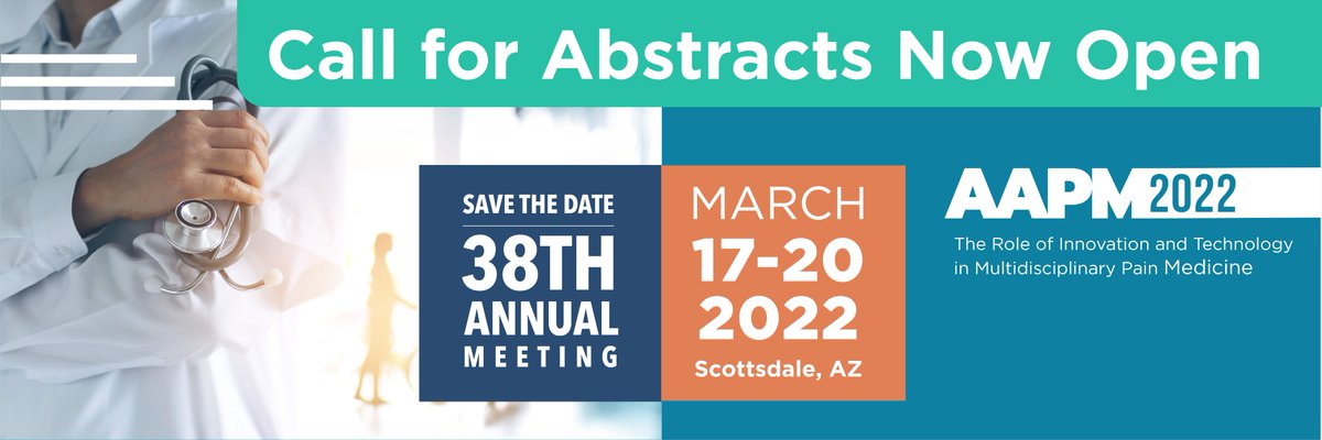 Call for Scientific Poster Abstracts is Now Open! The deadline for submission is Nov 12th. #aapm2022 #painmedicine #callforabstracts Check out our submission center -pheedloop.com/EVEYVGVGPRFDH/…