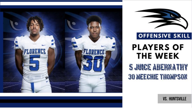 FlorenceHSFB's tweet image. (2 of 2) Players of the Week, selected by coaches.