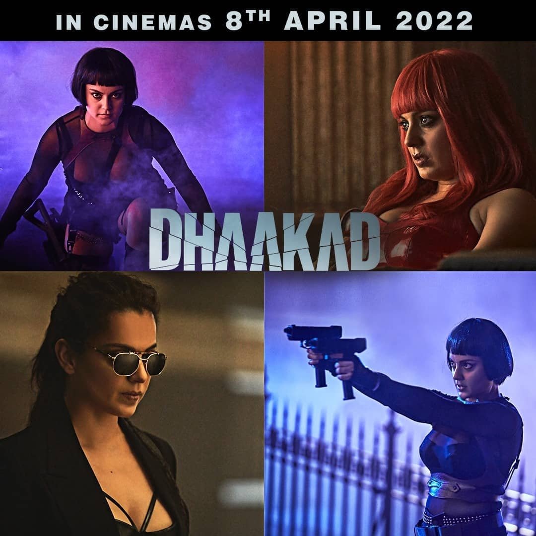 #Dhaakad - Starring #KanganaRanaut, #ArjunRampal and #DivyaDutta - to release on 8 April 2022. Directed by Razneesh Ghai. Produced by Deepak Mukut and Sohel Maklai.