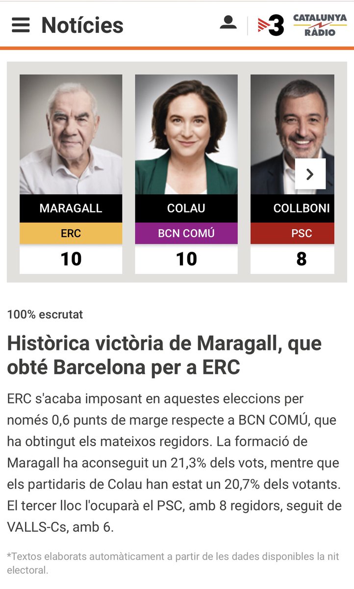 patarrot's tweet photo. @SrNologo @OnVasBarcelona @LauraBorras No va guanyar.. va pactar amb el Valls.. https://t.co/XyItTxRI1y