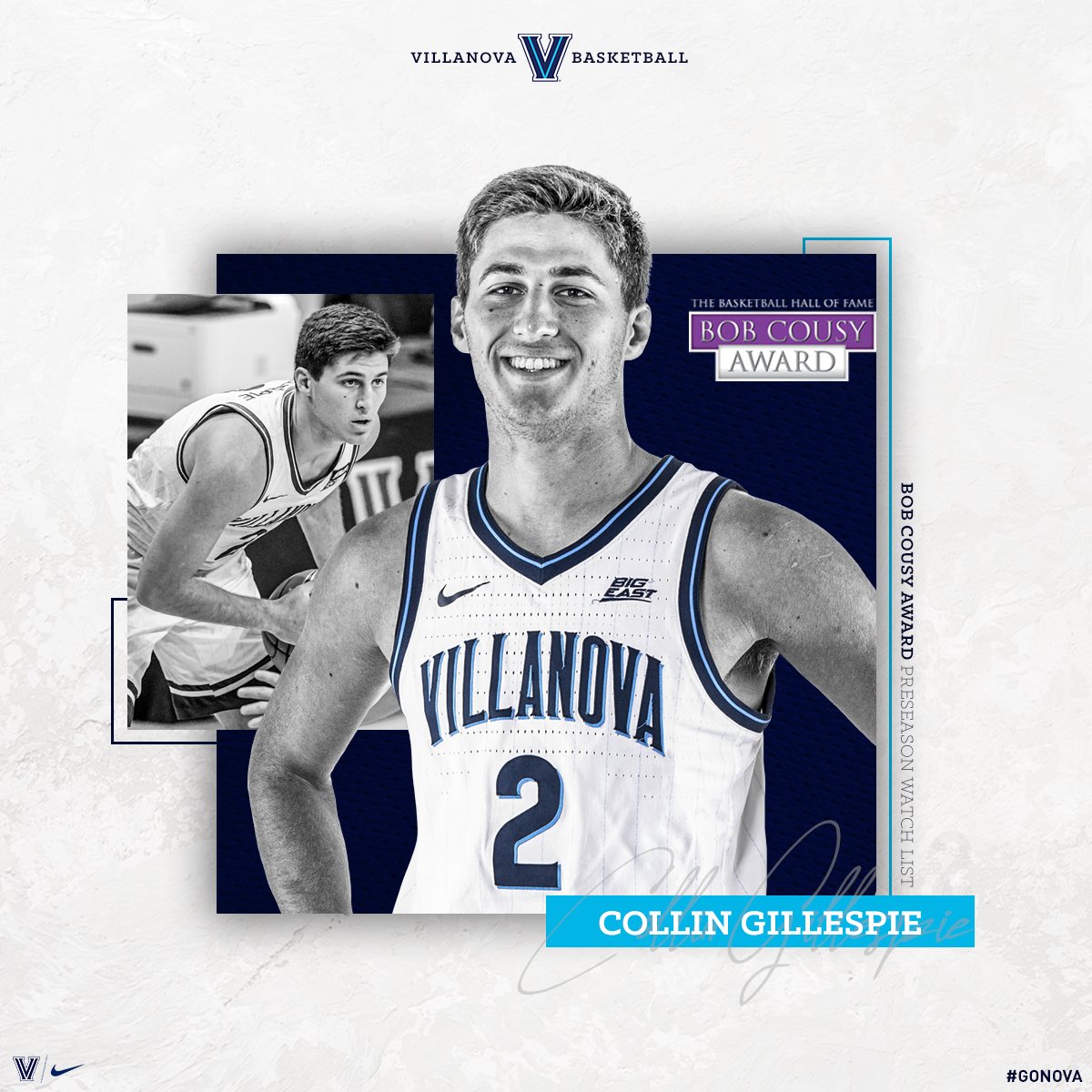 Congratulations to our guy 𝐂𝐨𝐥𝐥𝐢𝐧 𝐆𝐢𝐥𝐥𝐞𝐬𝐩𝐢𝐞 on being named to the Bob Cousy Award Watch List!

This prestigious award is given to the top point guard in the nation.

🔗: bit.ly/3aQGz7Q

#HumbleAndHungry
