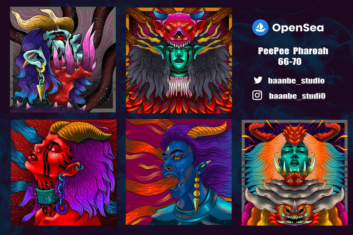 BaanbeS's tweet photo. ⚡PeePee Pharoah ⚡
    ⚡66-70⚡Gen#2 ⚡
🔥2Rare 2Epic 1Legendary🔥
🙏🙏Hope you like it 🙏🙏
👇PeePee Pharoah👇
https://t.co/7IyPOpiup1
👇PeePee Mask Collection👇
https://t.co/zdJx0YVhfL
#NFTCommunity #nftcollectors #ETH  #nftopensea  #NFTs #NFTthai #NFTartist #nftpharoah https://t.co/RjSFsyZ1oc