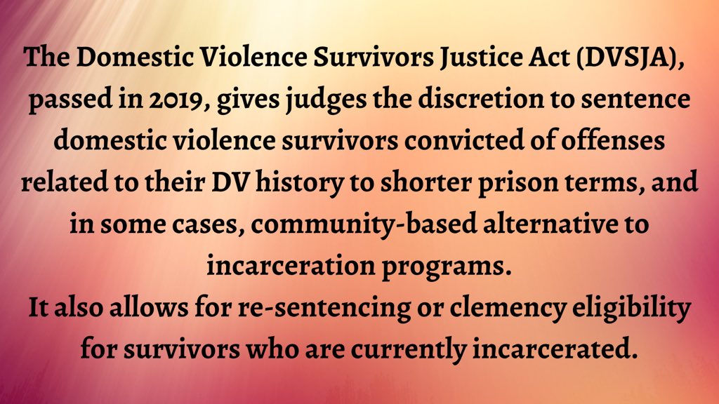 We are so grateful to all the people with lived experience who helped create and tirelessly advocated for the passage of the #DVSJA including <a href="/WomensCJA/">Women's Community Justice Association</a>’s ED Sharon White-Harrigan. To find out more about the DVSJA go to bit.ly/DVSJAinfo 
#BEYONDrosies #WhatAboutHer