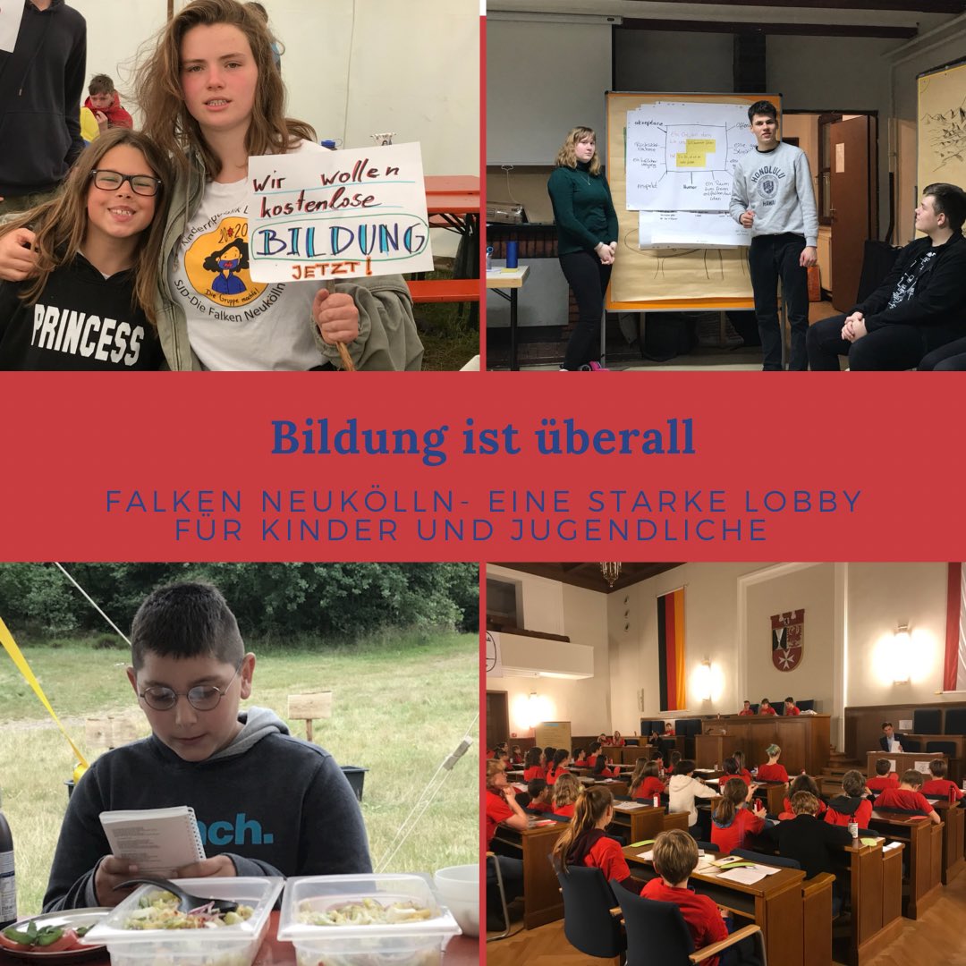 #Bildung ist überall und deshalb ist sie auch wichtig. Ob in #Kita, #Schule, #Betrieb und #Berufsschule, #Uni oder #VHS. Aber auch bei uns. #PolitischeBildung, im #Zeltlager, den #Gruppenstunden und #Kinderwochenenden und #InternationalenBegegnungen.🚩falken-Neukoelln.de