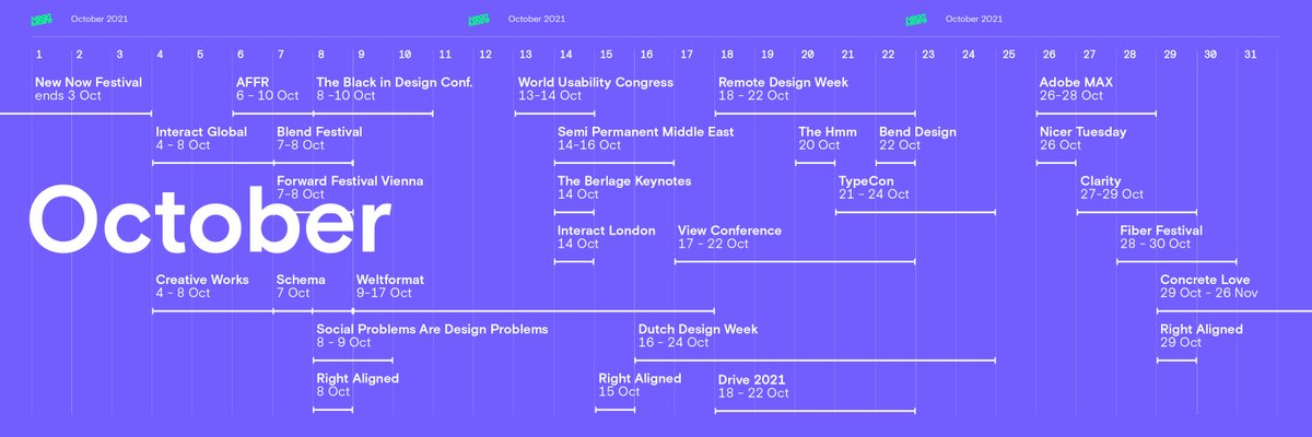 Neon Monday 183, is out! Thsi week a short and sweet design &amp; creativity event roundup till Sunday October 24th. Events include  <a href="/dutchdesignweek/">Dutch Design Week</a> <a href="/FITC/">FITC</a> #RemoteDesignWeek by <a href="/WeAreDesignX/">DesignX Community</a>, <a href="/BlackTechFest/">BTF®</a> and <a href="/BendDesignCon/">Bend Design</a> mailchi.mp/41626c6f67d7/n… - mailchi.mp/41626c6f67d7/n…