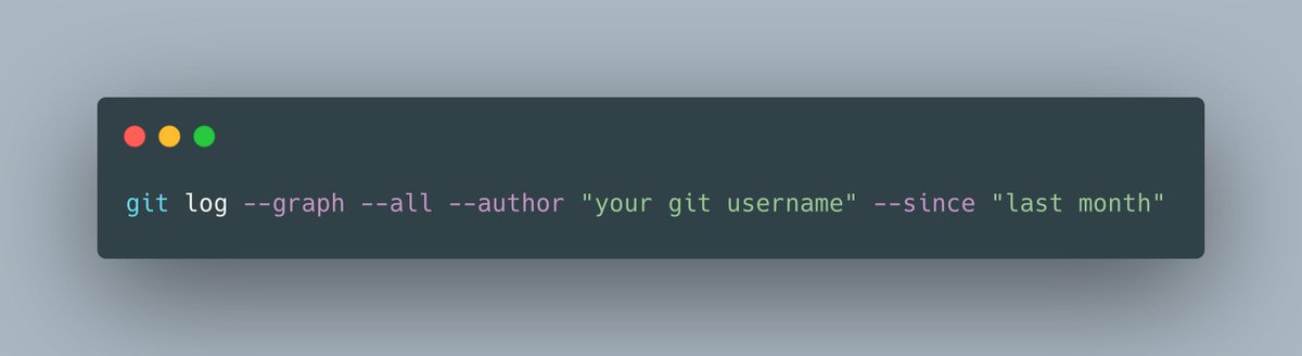fpaupier's tweet photo. git tips #47! As a freelance, I often need to look back at what I've been working on over the last month to summarize it for my clients. 

If you're working on a single #git project, it's fairly easy to do in a single command with git: https://t.co/j9ehHCenDK