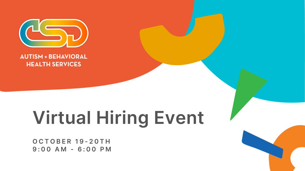 If you live in the #bayarea, have a H.S. Diploma, and a reliable car, you can #joinourteam and significantly impact the lives of children with #autism and other developmental needs.
-
Click here: hubs.li/H0ZzWNL0 to sign up for a #virtualinterview today.