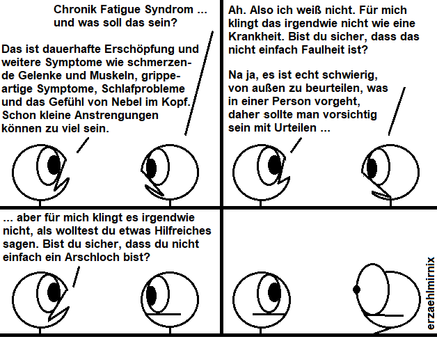 erzaehlmirnix's tweet photo. Ich habe schonmal ein Comic zu ME/CFS gemacht. Eine Multisystemerkrankung, die viel zu wenig erforscht ist. Diese Petition soll das ändern: https://t.co/9J1yJxKm3H

Jede Stimme hilft! https://t.co/J9114oMmsy