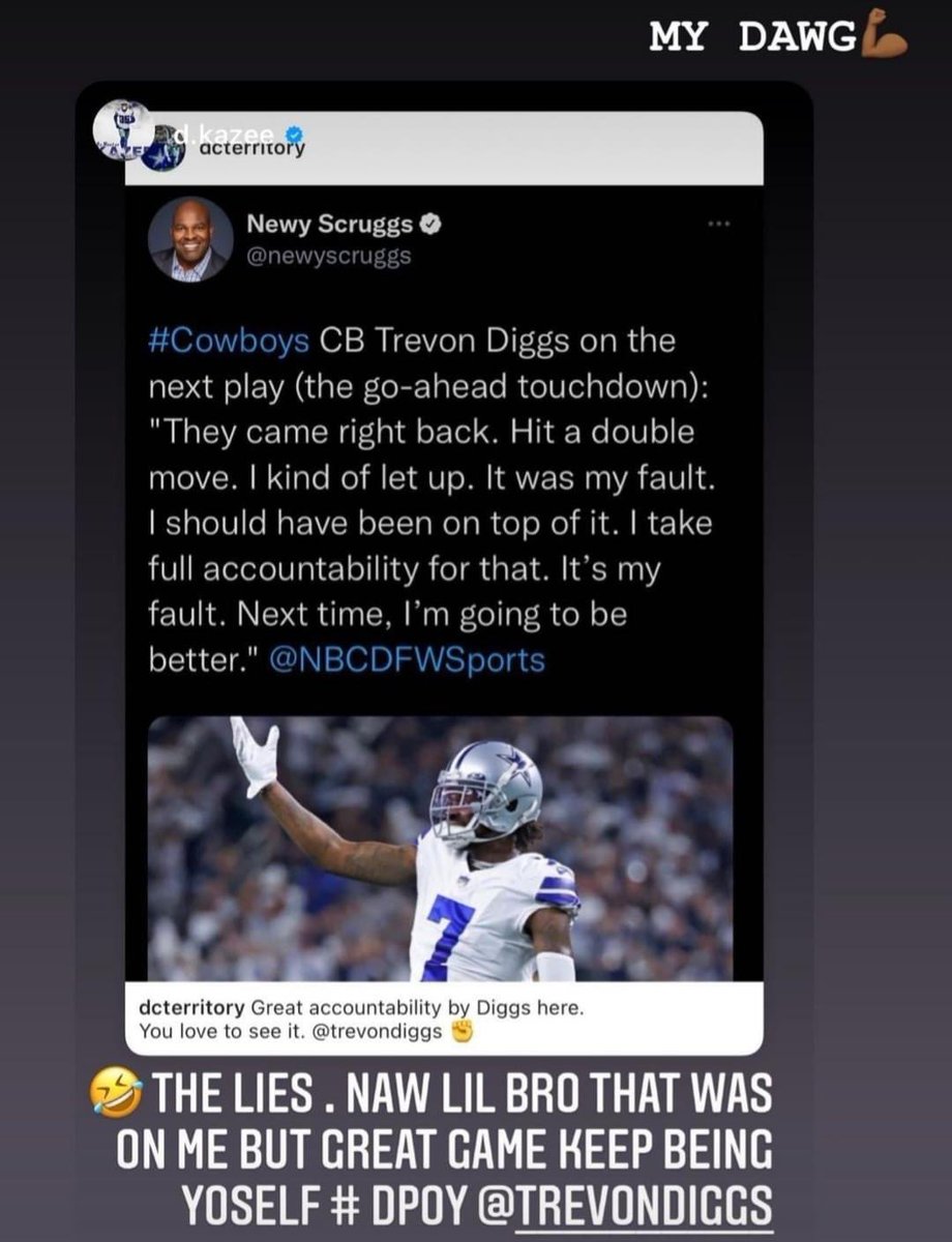 Simply_Shamaria's tweet photo. Diggs took the blame. Kazee said naw. I love it. https://t.co/UC2i3twlTy