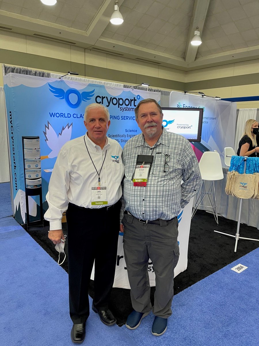 myCryoStork's tweet photo. The #Cryoport team is excited to have the opportunity to attend #ASRM in person this year. Dr. Kimball Pomeroy of #TheWorldEggandSpermBank stopped by our booth. Request A Meeting or Learn More:  https://t.co/XPUwrUNeM1 https://t.co/KmlRmduJYJ