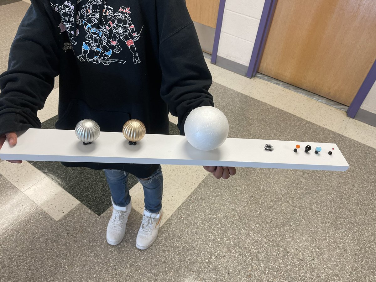 Model of the planets in the solar system. Students presented information on the planets in class. @APSGifted