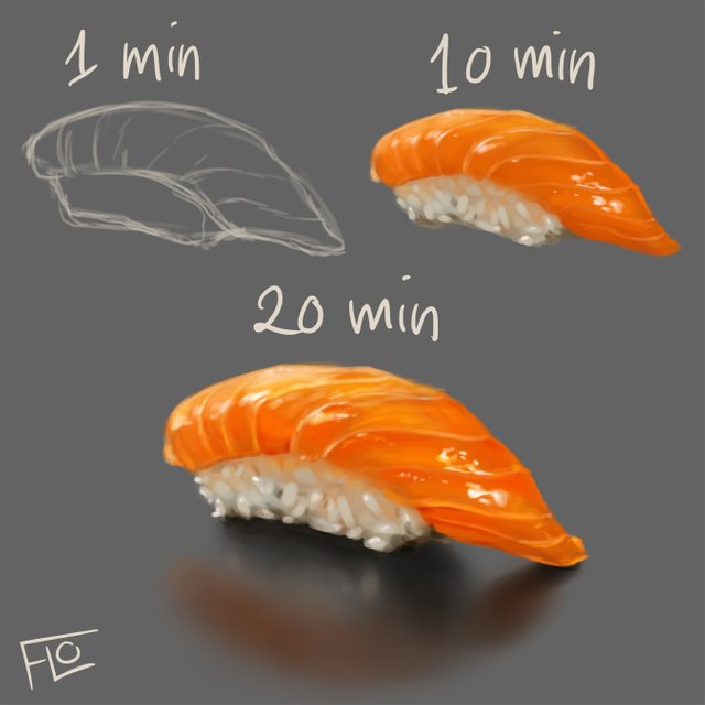 artofjeffp's tweet photo. This sushi painting example by @Floortjesart is a good visual example of the 80/20 rule (although here its 50/50). Meaning 80% of the results come from 20% of the action (or the last 20% takes 80% of the time). Applies to #gameart as well as other areas.

https://t.co/mvuDUkdziF https://t.co/88ibHGXW8M