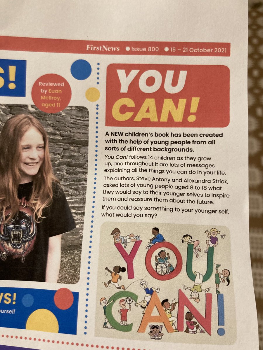 OtterBarryBooks's tweet photo. Great to see #YouCanBook by @Stricolo @MrSteveAntony featuring in this week’s #FirstNews. @bouncemarketing https://t.co/rYCXSXJajg