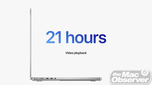 MacObserverLive's tweet image. 21 hours of video playback on 16&quot; (17 on 14&quot;)