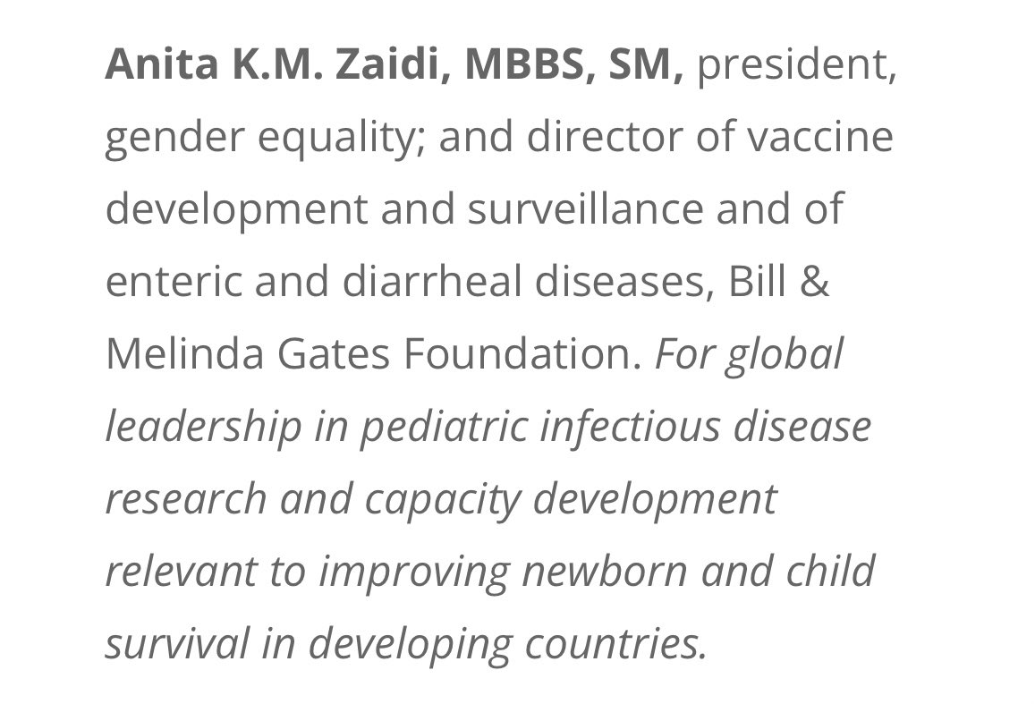 Super congrats <a href="/AnitaZaidi/">Anita Zaidi</a> on being elected to <a href="/theNASEM/">National Academies</a> ! So many firsts: from <a href="/AKUGlobal/">Aga Khan University</a> first MBBS class of ‘88, First woman Chair of Dept of Paediatrics, 1st President Gender Equity <a href="/gatesfoundation/">Gates Foundation</a>  and now 1st Pakistani Woman to elected. She truly inspires #MakeADifference