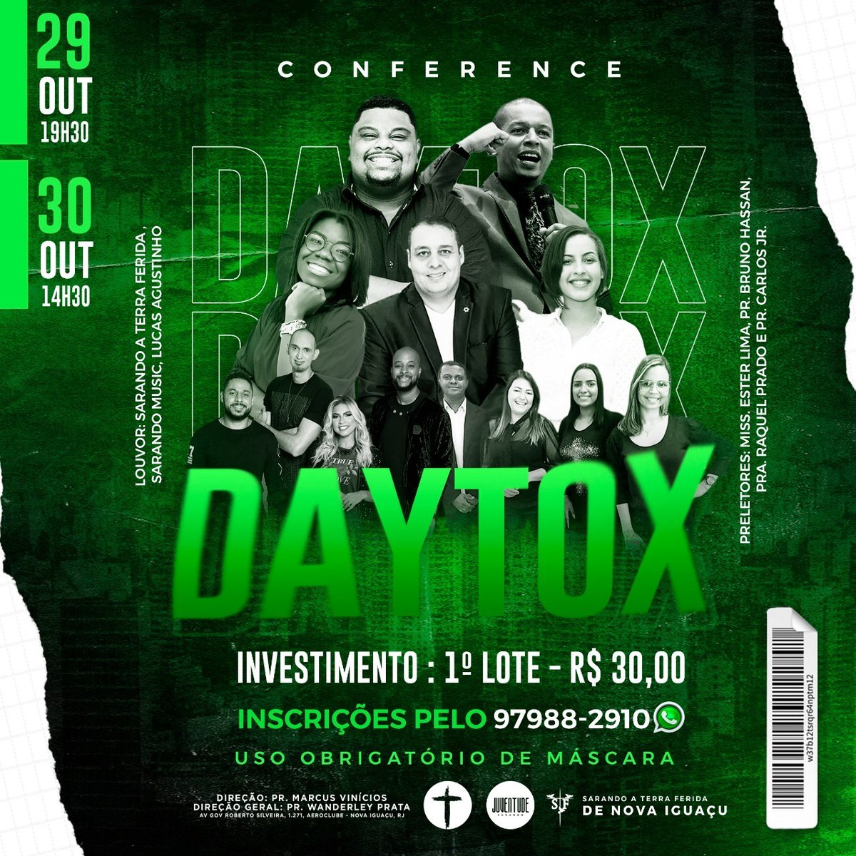 SarandoOficial's tweet photo. Ainda dá tempo de participar do grande evento DAYTOX CONFERENCE!!!
Faça sua inscrição e não perca! Será impactante!💥

#daytox #conference #conferência #igreja #igrejaevangelica #sarandoaterraferida #novaiguacu #evento #top #agenda #inscricao #feed #juventude https://t.co/olzGs8VUHB