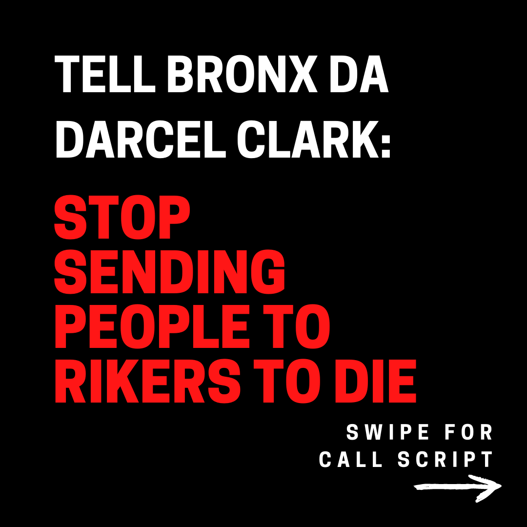 FreedomAgendaNY's tweet photo. 🚨Let's flood the Bronx DA with calls today! 🚨

On Friday, 64 year old Victor Mercado became 13th person killed by NYC jails this year. He died because the Bronx DA continues to request bail that people can't pay.

#cashbailkills #bailisransom #NYCjailcrisis #CloseRikers https://t.co/29NfNP0wiG