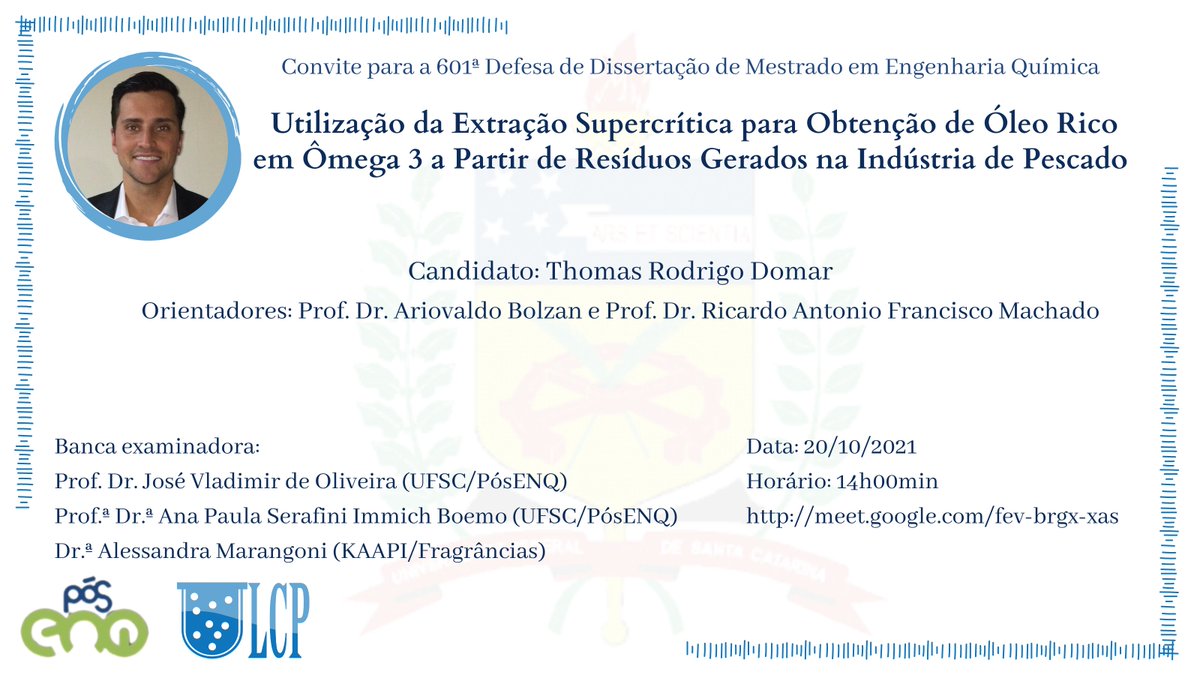 LCP_UFSC's tweet photo. O LCP torna público o convite para defesa de dissertação de Mestrado do pesquisador Thomas Rodrigo Domar 🤗🤗

Bora ver e apoiar nosso pesquisador??

Dia 20, às 14h00min 

Link na Bio!

😊😀 https://t.co/dKqIgUTIGi