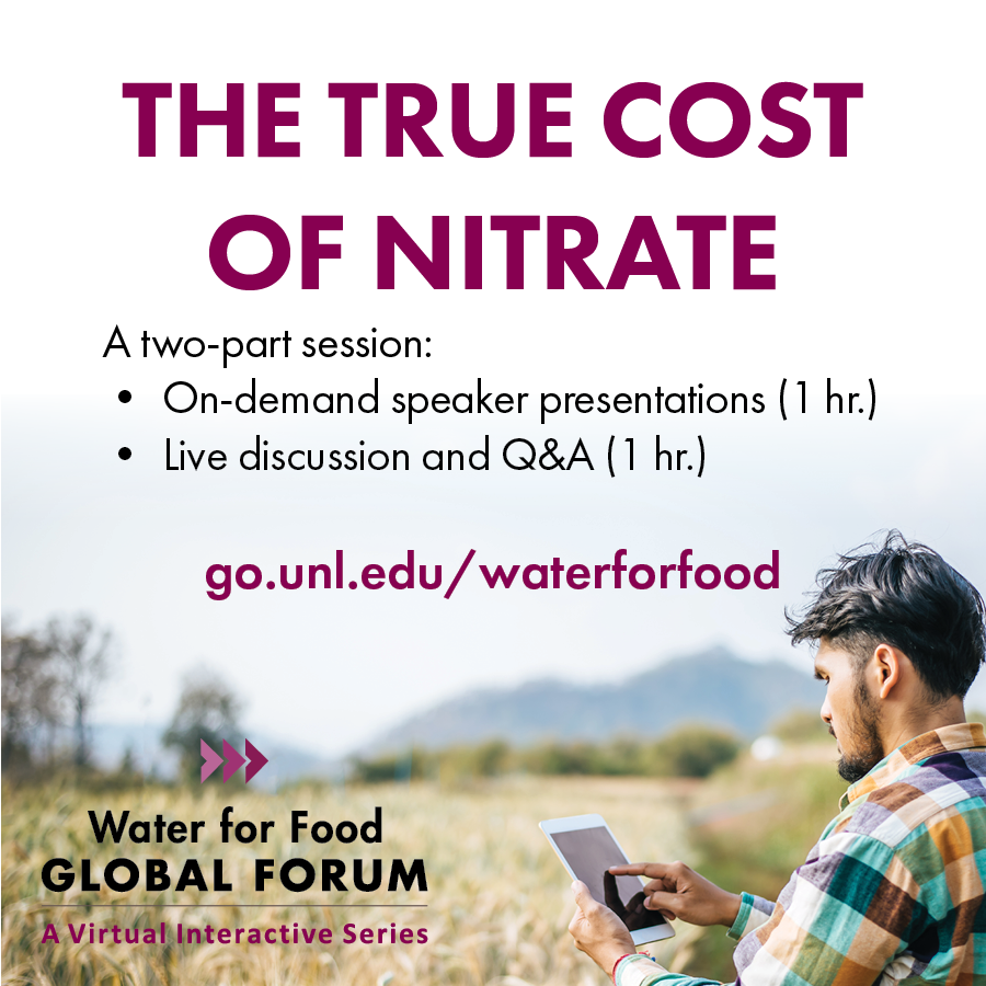 waterforfood's tweet photo. AVAILABLE NOW: In "True Cost of #Nitrate" on-demand session of the #Water4Food Global Forum, experts describe economic ramifications of #nitratecontamination.

Register and watch now in advance of our live discussion session this Thursday at 9 a.m. CT! » https://t.co/0Yj2mfcIOg https://t.co/xRy0AxiYGP