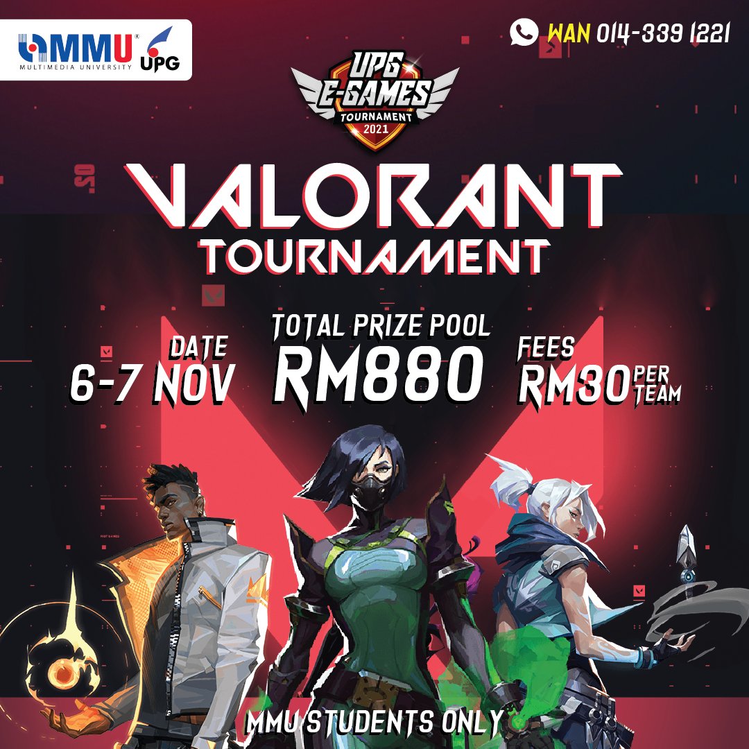 upgcyber's tweet photo. UPG E-Games : Valorant Tournament 💥
Holler your squad and join this tournament! Together, fight and win the cash prize 💸💸

But wait, you’re not a gamer? Don’t worry, watch the grand finals on our Youtube Live 😉 

Registration &amp; Youtube link : https://t.co/2iIeJ146yn https://t.co/JwmZDF3Y8A