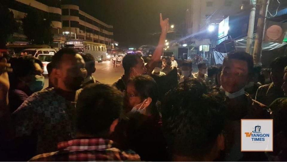 Emotional scenes of tearful joy of family reunion outside the prison after the months-long jail in Innsein prison, Yangon, Myanmar. 
Thousands arbitrarily arrested and detained in one of the most notorious prisons in the country – Innsein prison – have been released by SAC.