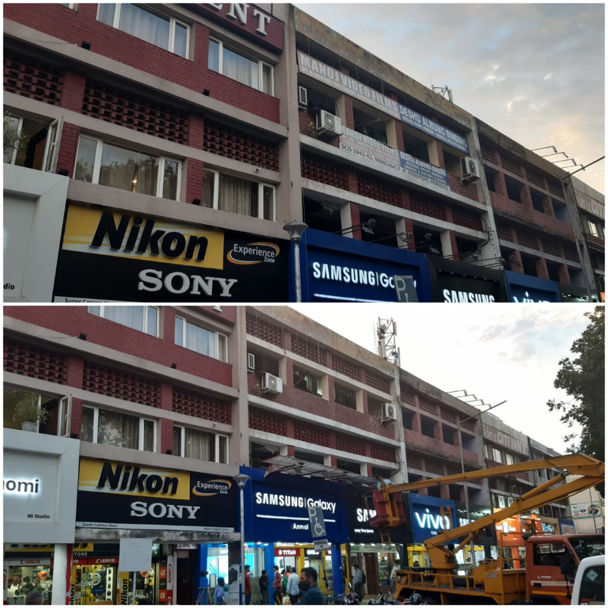 MCChandigarh's tweet photo. Conducted enforcement drive against illegal advertisement display in Sector 22 &amp;34, around 250 glow signs, boards, hoardings, flexes seized #HelpMCCmakeChandigarhevenmorebeautiful https://t.co/6BHCteLSqH