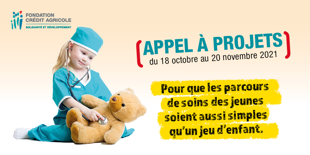 📣 #AppelàProjets l La Fondation <a href="/CreditAgricole/">Crédit Agricole</a> Solidarité &amp; Développement lance son appel à projets pour faciliter les parcours de soins des jeunes. 
👩‍💻 Vous êtes une association ou une structure d'intérêt général ➡️ Déposez votre dossier : …dation-ca-solidaritedeveloppement.org/soumettre-un-p…