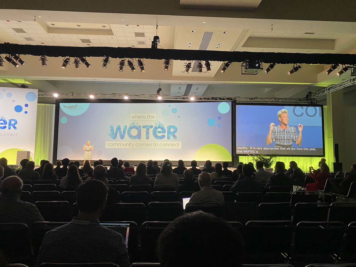 Biosolid73's tweet photo. @WEForg opening session at #WEFTEC21! So thrilled to be here. https://t.co/s9ftCxwHcU