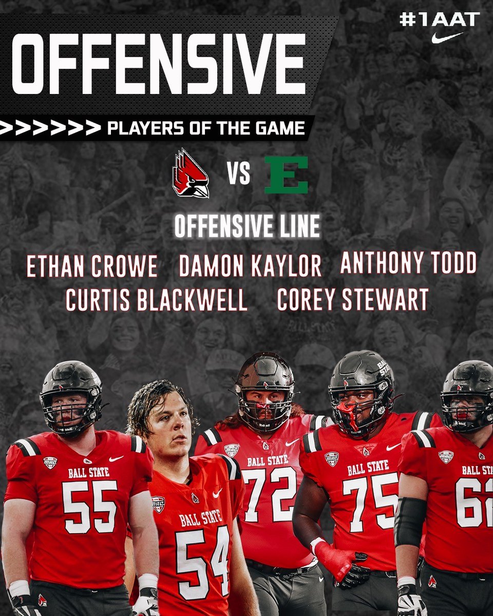 BallStateFB's tweet image. Congratulations to the Players of the Game vs EMU! 

Offense: The Offensive Line
Defense: Malcolm Lee
Special Teams: Hassan Littles
Scout Team: Joey Stemler, Brady Hunt, Charlie Ely

#1AAT | #TrueCardinal