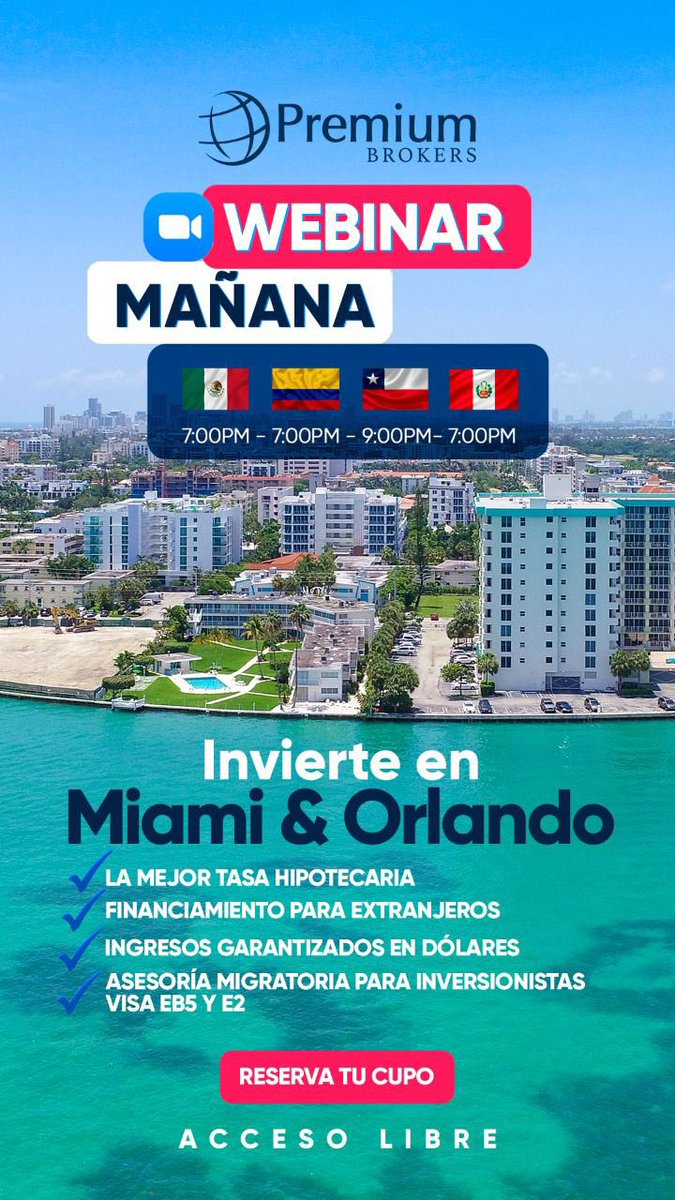 elpolloarce's tweet photo. Información de valor a sólo un Zoom de distancia. 

Inscríbete.

Pollo Arce 
Real Estate Agent
Miami &amp; Orlando &amp; Panamá 
Premium Brokers https://t.co/hVRIXbnjpK