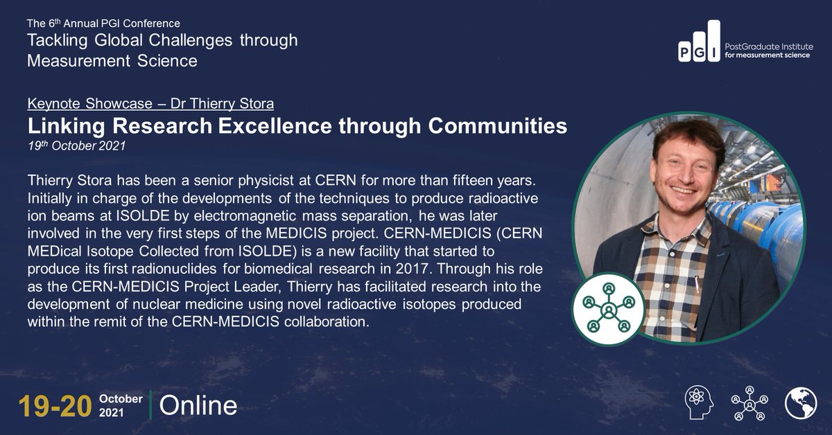 Cutting-edge research is driven by a multidisciplinary approach as such we are very excited to welcome <a href="/CERN/">CERN</a> senior scientist Dr. Thierry Stora who will be discussing the role of interdisciplinary collaboration for developing novel nuclear medicines  #PGI2021