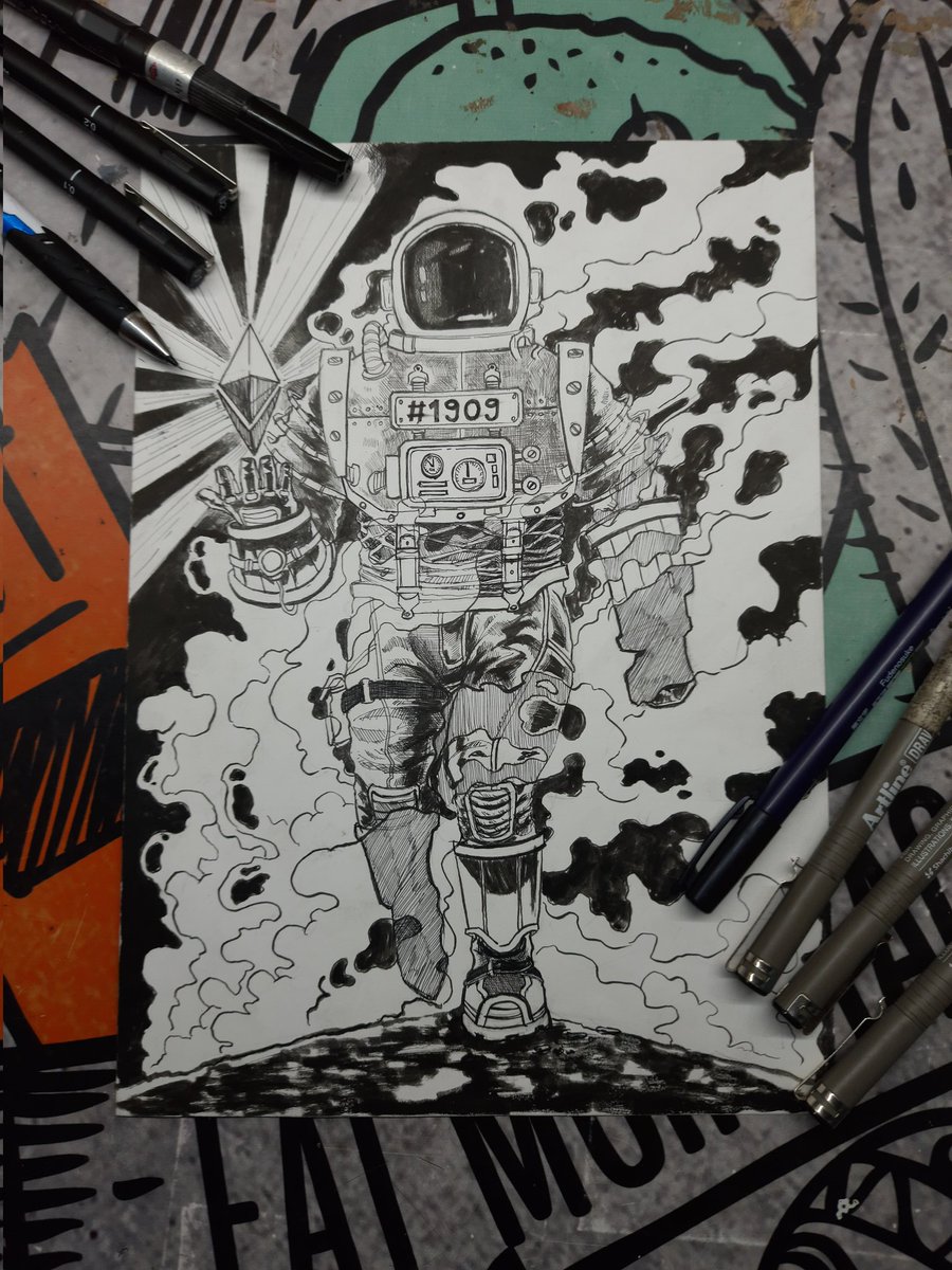 nonfkabletoken's tweet photo. Trust the process.

Reporting in : Steampunk Boonji.

Here's my fan-art for both traditionally hand-drawn &amp; digital art.

My discord is the combination of both version's nametag :
Boonjaihead#1909

@BoonjiProject 
@cr0ssETH 
@BMArt_33 
@gregnormanjr 
@BananamaNft 
#BoonjiProject https://t.co/v33f21eF5O